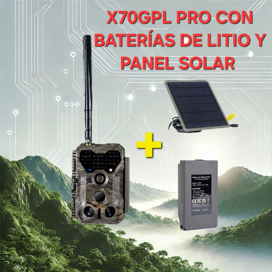 GardePro X70GPL PRO – Cámara 4G GPS con Batería de Litio, Grabación en Directo y Panel Solar